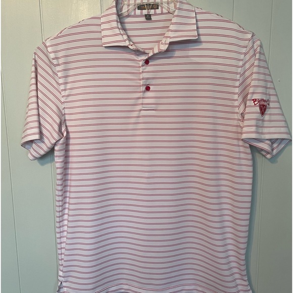 Peter Millar Other - Peter Millar Summer Comfort Golf Polo size Medium White With Red Stripes